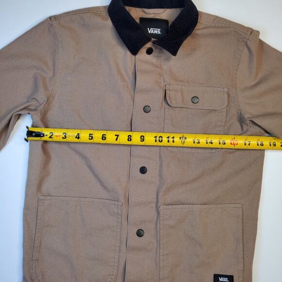 Vans Drill Chore Men's Coat Size Large Khaki Black Corduroy Collar - Picture 7 of 9